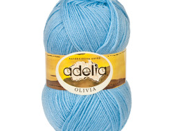Пряжа ADELIA OLIVIA №14 голубая 40% шерсть, 60% акрил, 5 шт х 100 гр, 250 м +/- 10 м