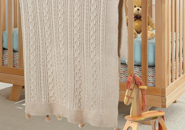 Плед детский из акрила KARVEN D035 V1 бежевый 90х115