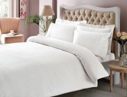 Постельное белье из люкс-сатина PREMIUM BASIC STRIPE белое евро