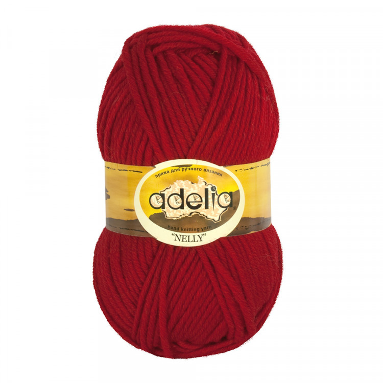 Пряжа ADELIA NELLY №17 темно-красная 70% шерсть, 30% акрил, 5 шт х 100 гр, 100 м +/- 5 м