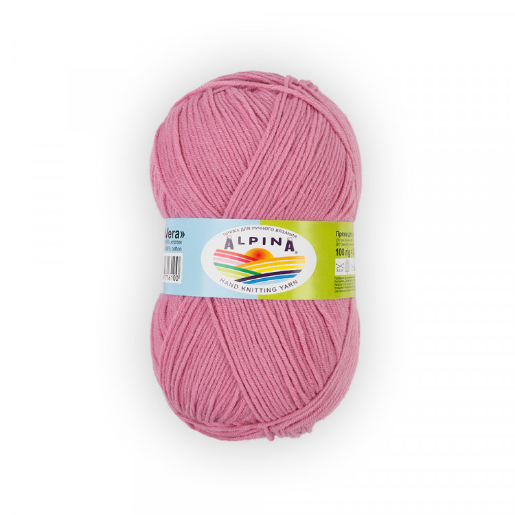 Пряжа ALPINA VERA №44 розовая 55% акрил, 45% хлопок 5 шт х 100 гр, 280 м +/- 15 м