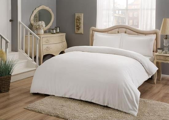 Постельное белье из сатина TAC BASIC белое евро