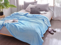 Плед однотонный из микрофибры TANGO ALLEGRIA AL-01 голубой 150х200