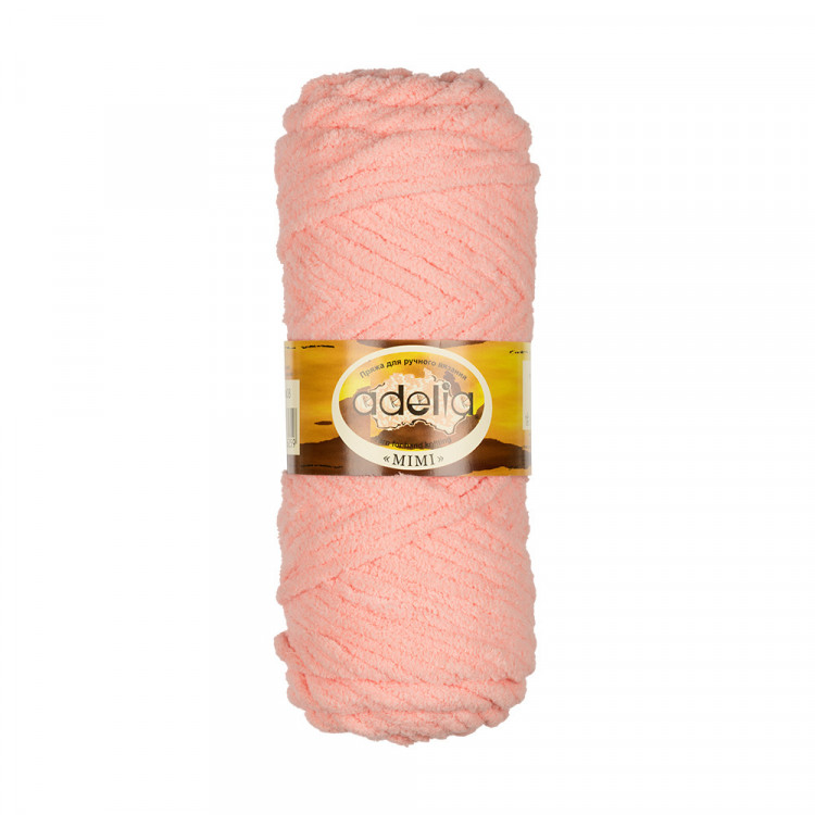 Пряжа ADELIA MIMI №08 светло-коралловая 100% полиэстер, 5 шт х 100 гр, 80 м +/- 4 м