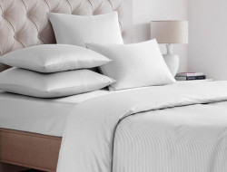 Простыня на резинке из сатина SAILID SL-3-140 белая 140х200х25