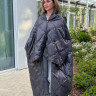 Дорожный плед-пончо пуховый GERMAN GRASS Travel Cape Plaid Grass Indigo 130х170