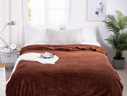 Плед однотонный из микрофибры TANGO SPIGA SP-06 темно-коричневый 150х200