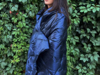 Дорожный плед-пончо пуховый GERMAN GRASS Travel Cape Plaid Grass Navy 130х170