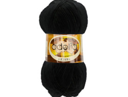 Пряжа ADELIA KISS №01 черная 100% полиэстер, 10 шт х 50 гр, 145 м +/- 7 м