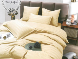 Постельное белье из страйп-сатина ПАНДОРА шампань семейное