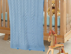 Плед детский из акрила KARVEN D035 индиго 90х115