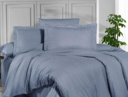 Постельное белье из страйп сатина KARVEN N163-SS-014 INDIGO индиго 50х70 (2шт), 70х70 (2шт) евро