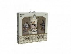 Набор кухонных полотенец вафельных хлопковых NILTEKS HM761 ХЛЕБ-МЕЛЬНИЦА V1 40х60 (3шт)