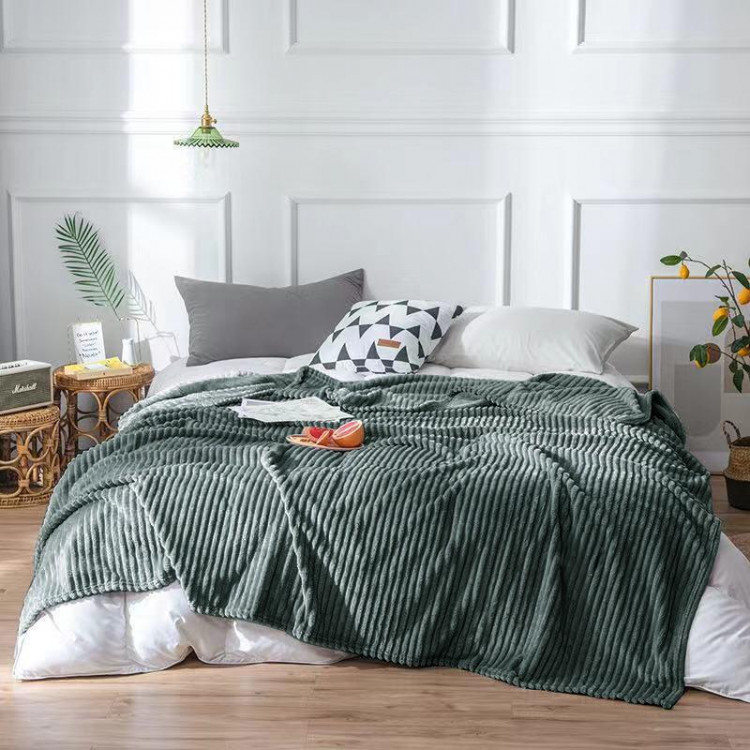 Плед однотонный фланелевый TANGO STRIPE ST-21 серый 200х220