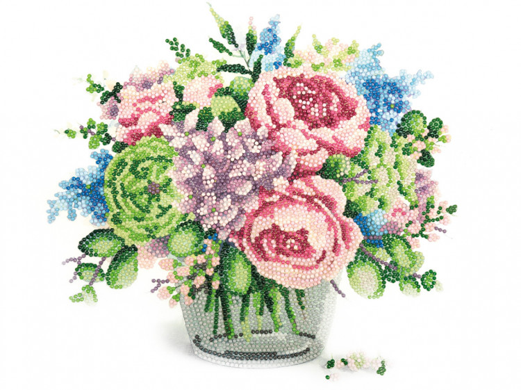 Кристальная (алмазная) мозаика ФРЕЯ ALPD-001 на подрамнике Нежный букет